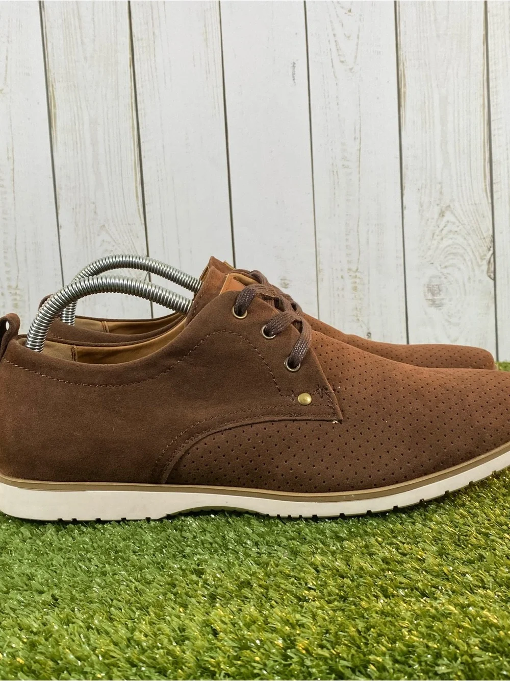 Arider Alan-02 Oxford Suede Shoes Mens Size 10 Low Brown Lace Up Business Casual